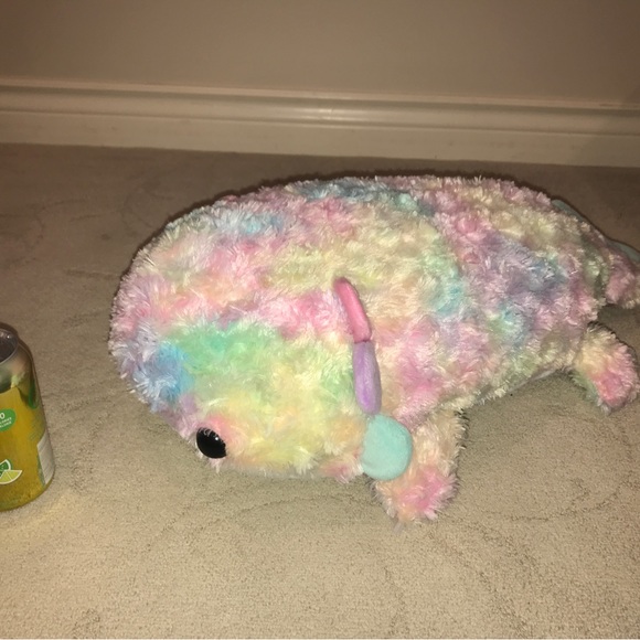 Rainbow Pastel Fluffy Axolotl Plush - Picture 3 of 8